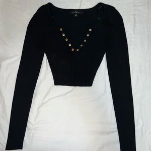 Fashion nova button up cropped long sleeve